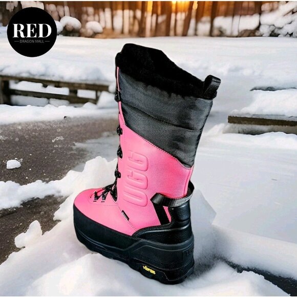 UGG SHASTA BOOT TALL PINK GLOW LEATHER WOOL ALL GENDER BOOTS - SIZE US M9/W10 - Picture 11 of 13